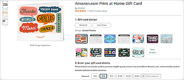 Amazon Print at Home Cards