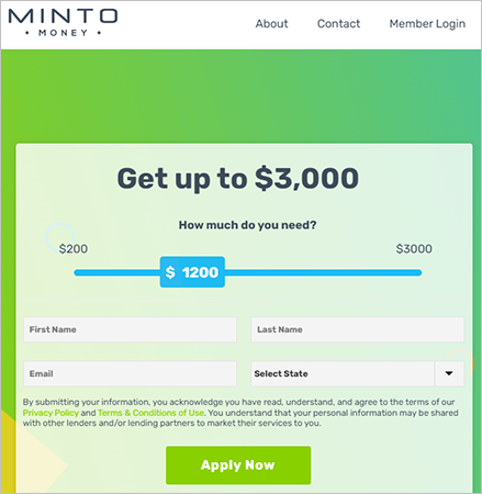 Minto loan application