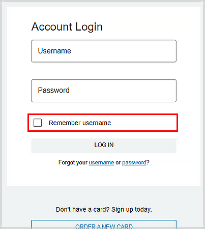 Remember Username Option