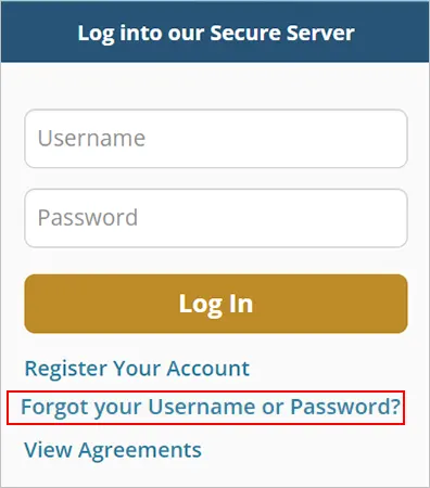 Click Forgot your Username