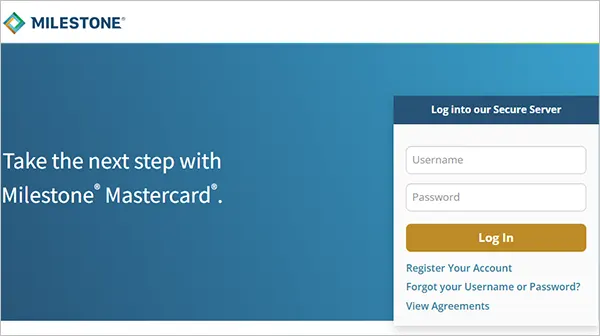 Login Panel of Milestone Card