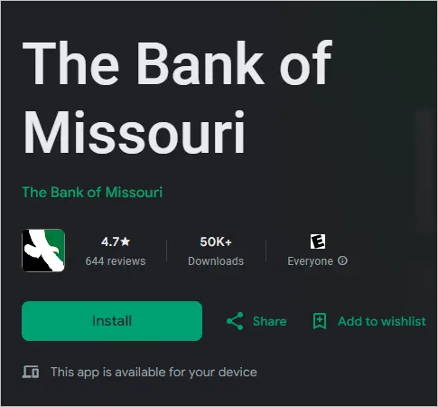 The Bank of Missouri App